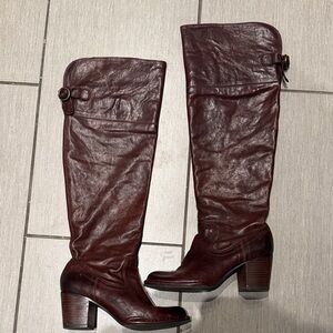 Frye Dark Brown Over the Knee Leather Boots